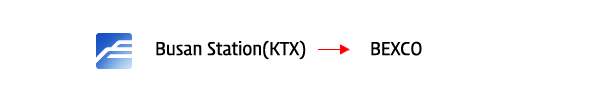 from Busan Station(KTX) to BEXCO